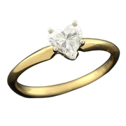 Estate 14kt Heart Diamond Solitaire Engagement Ring 0.45ct