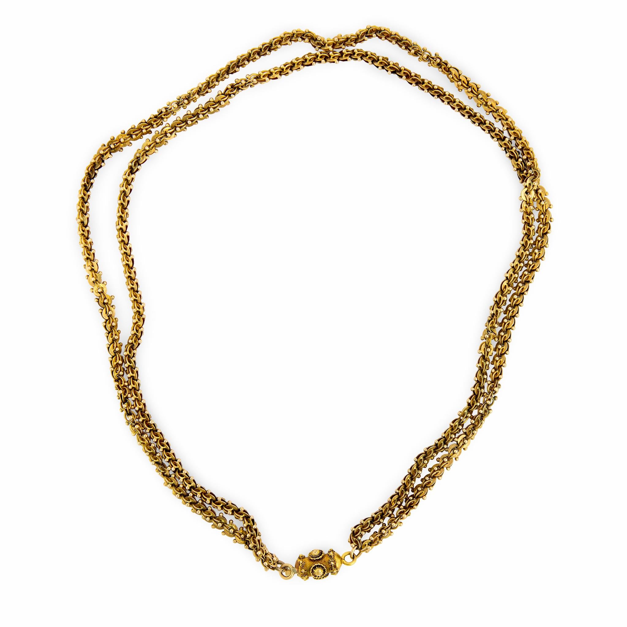 Georgian 18k Double-Strand Chain Necklace 19"