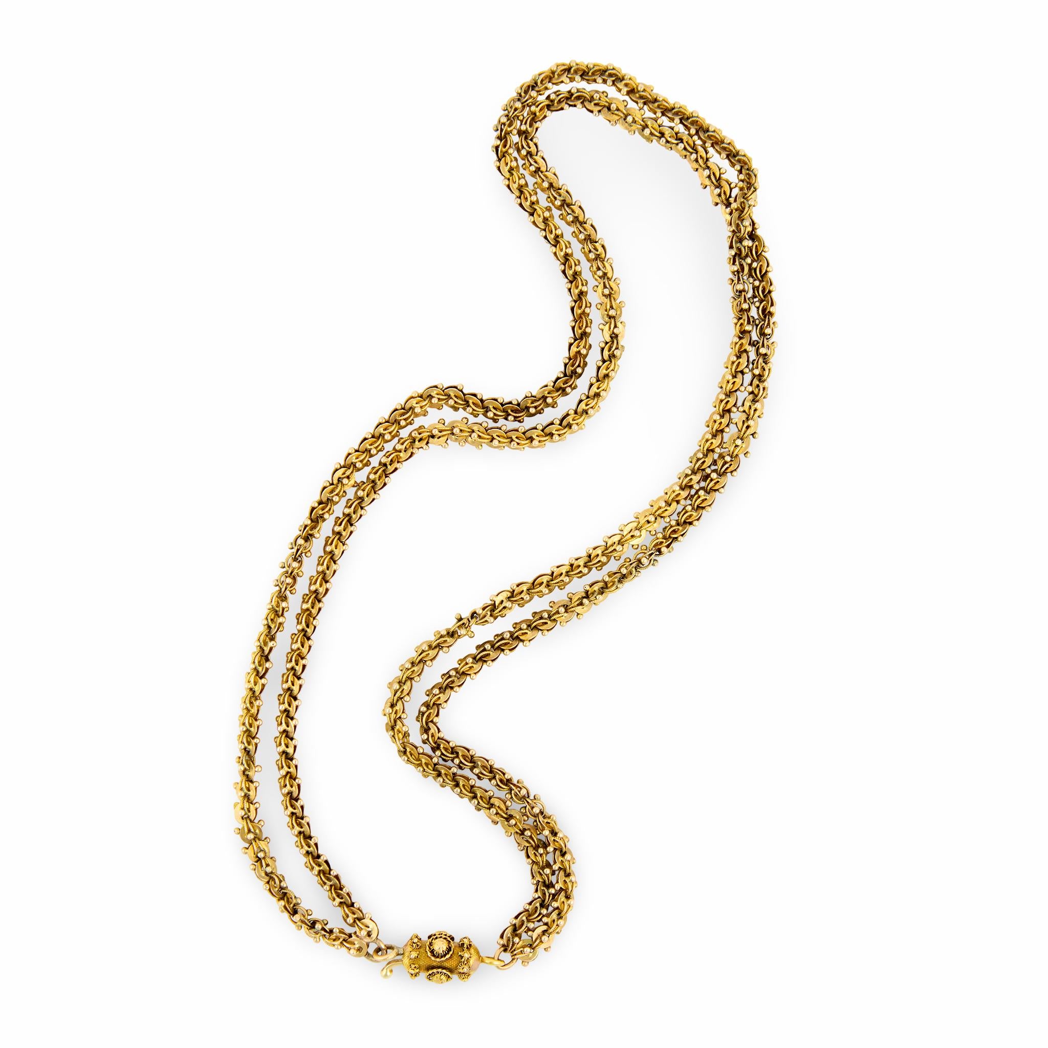 Georgian 18k Double-Strand Chain Necklace 19"