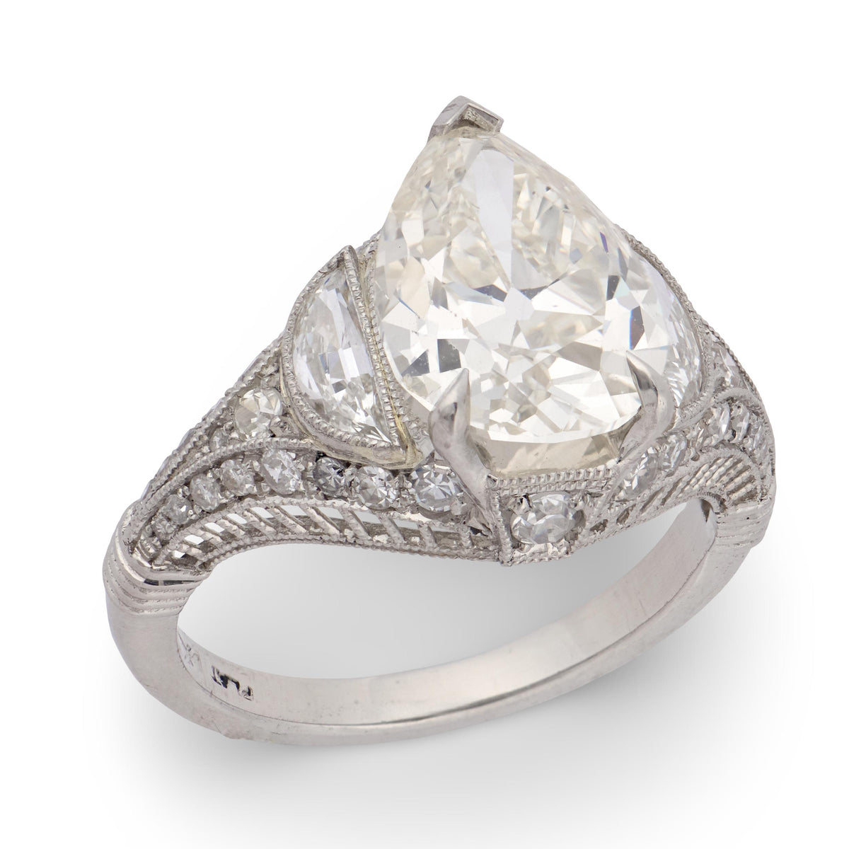 Art Deco Platinum Diamond Engagement Ring 2.60ct