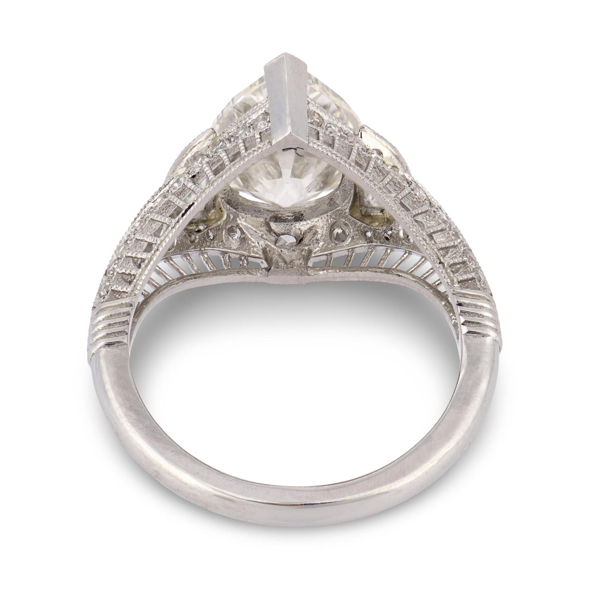 Art Deco Platinum Diamond Engagement Ring 2.60ct