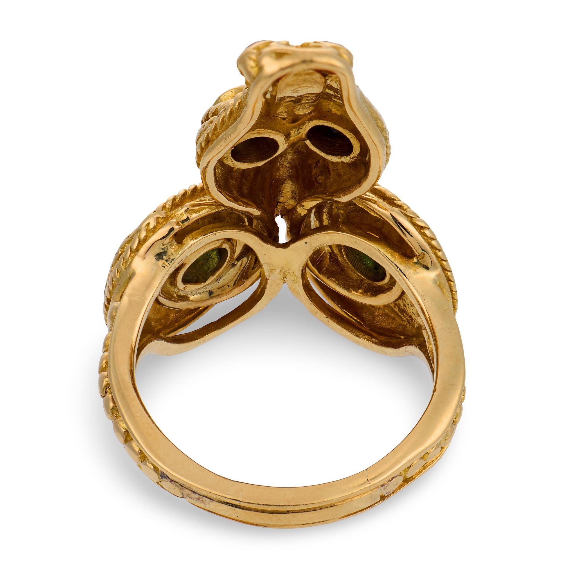 LALOUNIS Estate Greek 18k Sapphire, Ruby, & Emerald Snake Ring