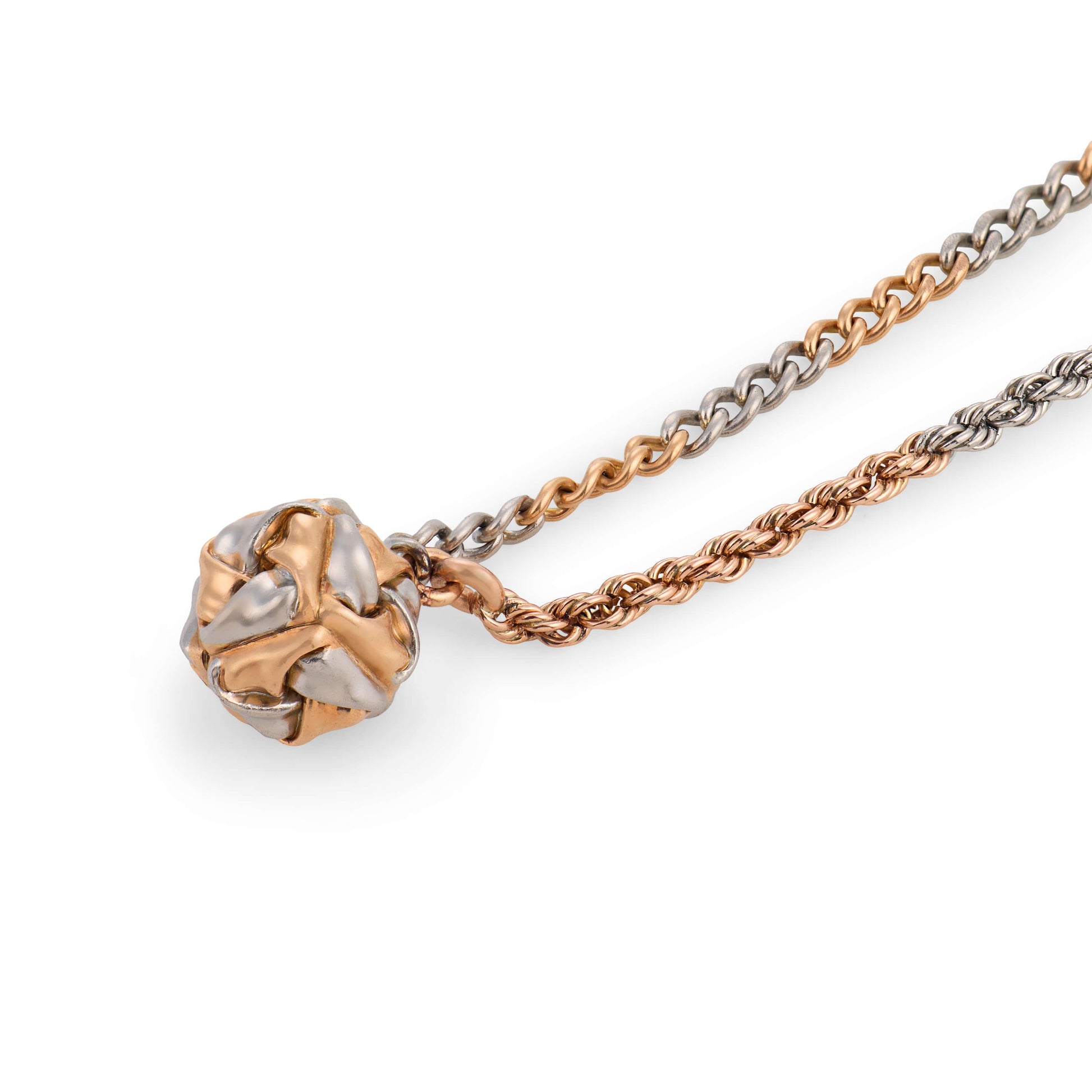 Edwardian 18k/Platinum Knot-Motif Pendant Watch Chain 18"
