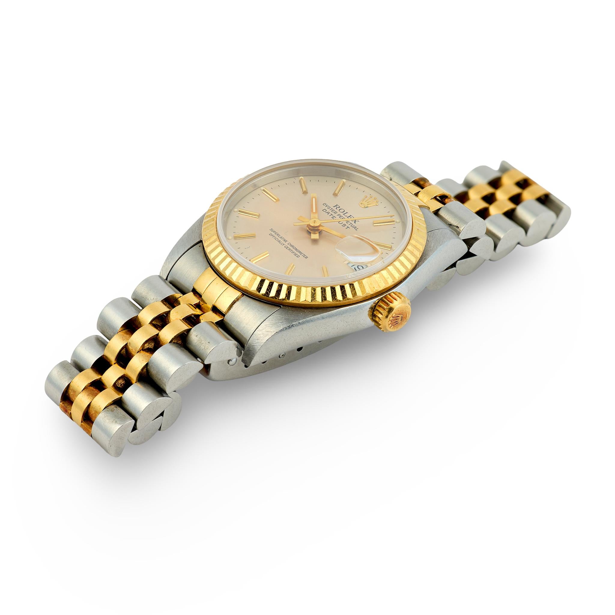ROLEX Estate 18K/Stainless Steel Lady Datejust Wristwatch