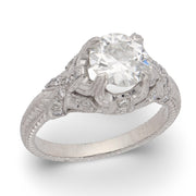 Art Deco Platinum Diamond Engagement Ring 1.25ct