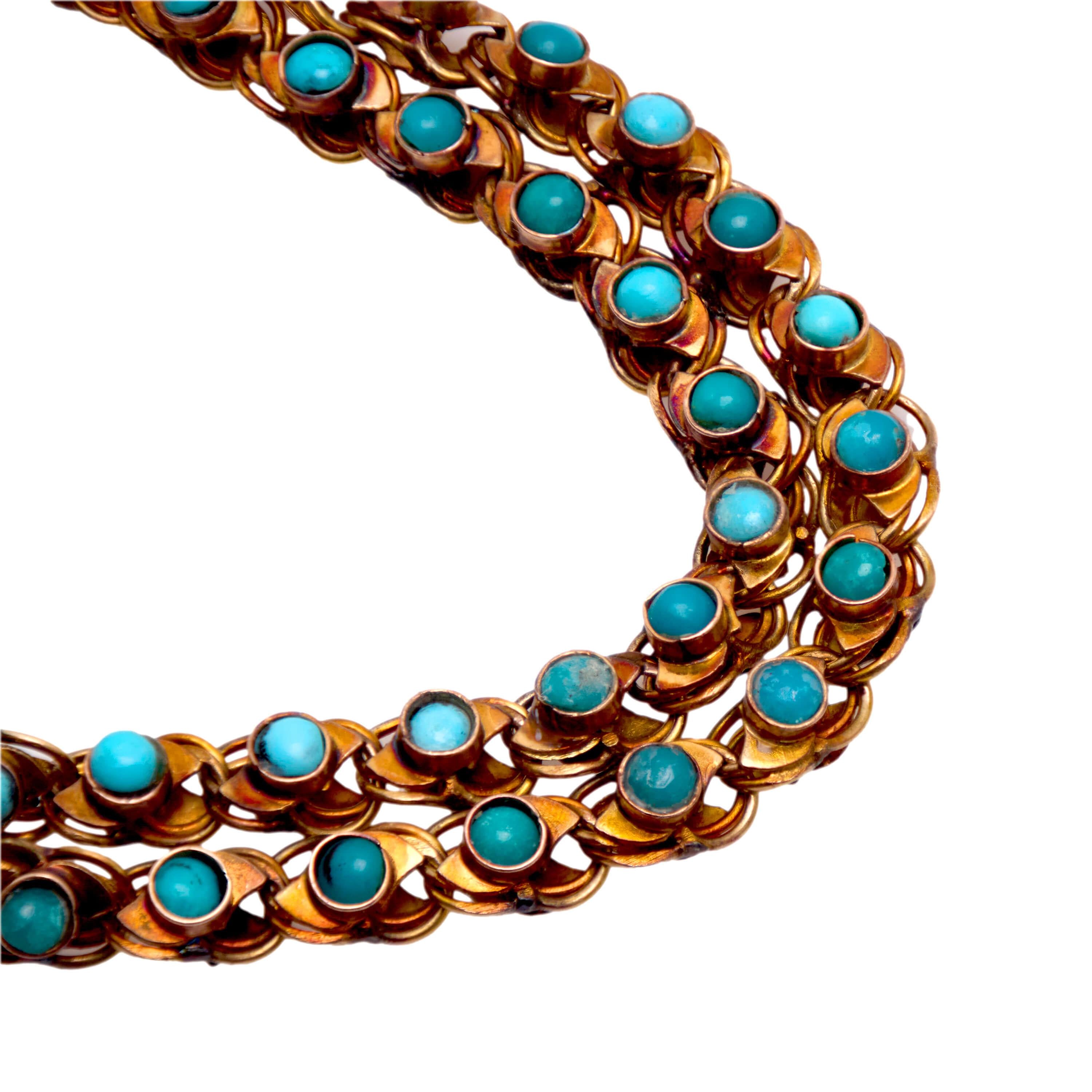 Victorian Russian 14k Turquoise Bracelet