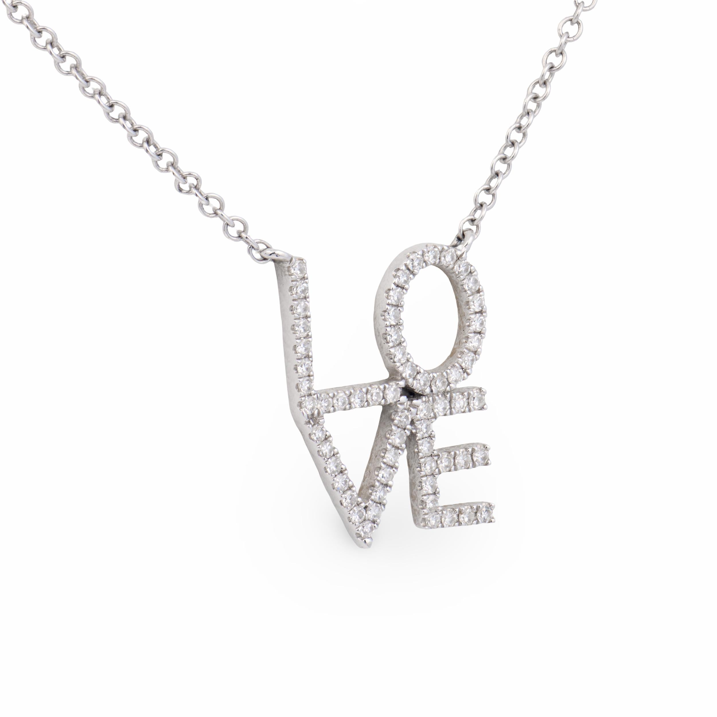 Estate 14k Diamond Love-Motif Pendant Necklace