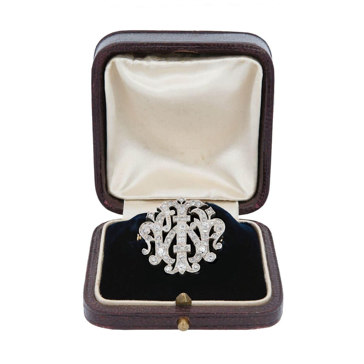 1 Victorian 18k/Sterling Silver Diamond Monogram Pin/Pendant