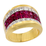 Estate 18k Ruby and Diamond Cigar Band