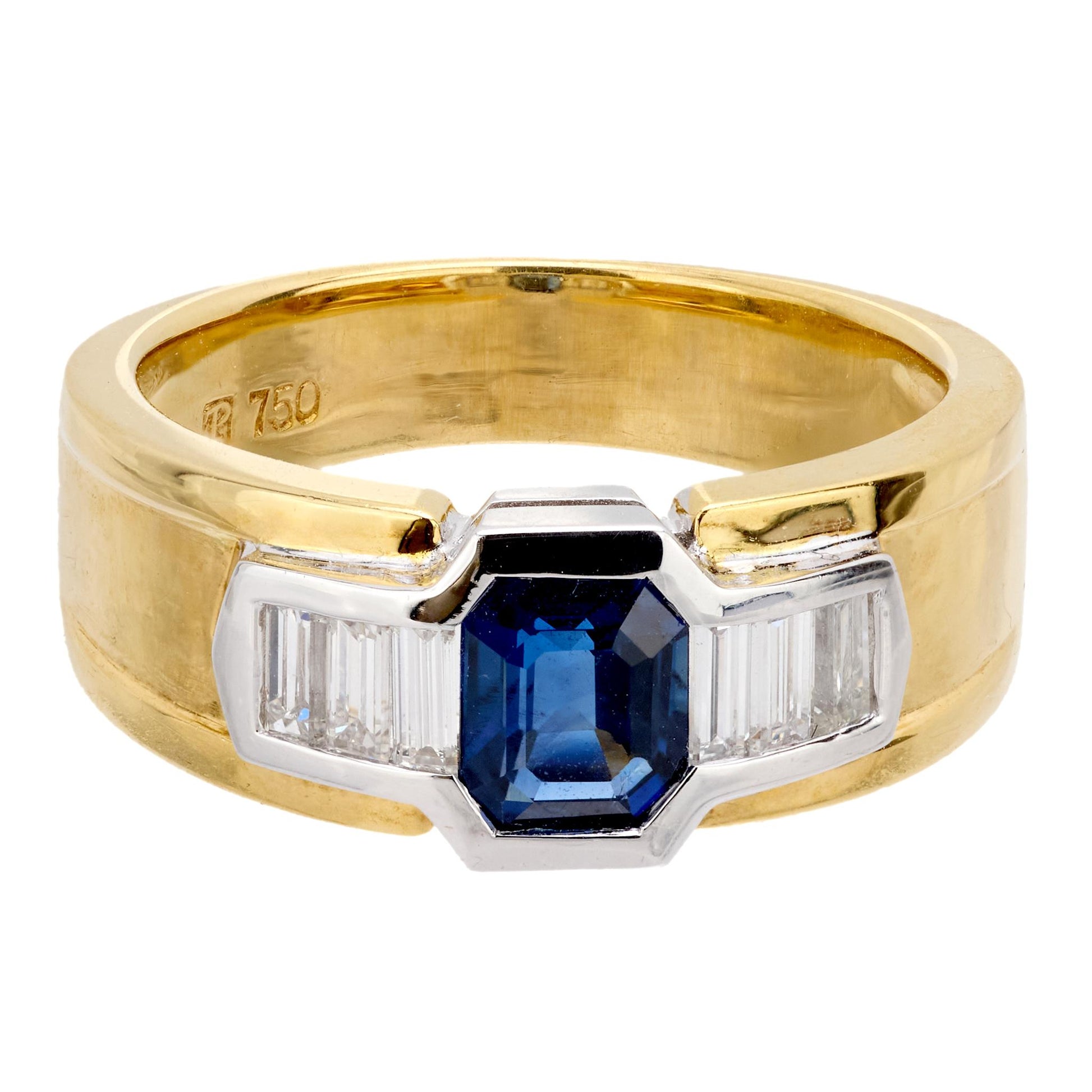 Estate 18k Sapphire and Diamond Ring