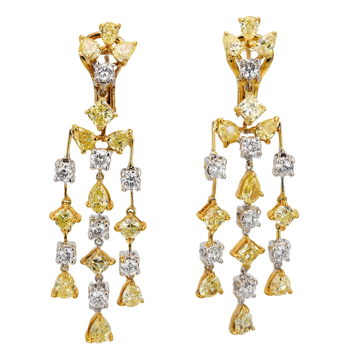 Estate 18k Diamond Chandelier Earrings