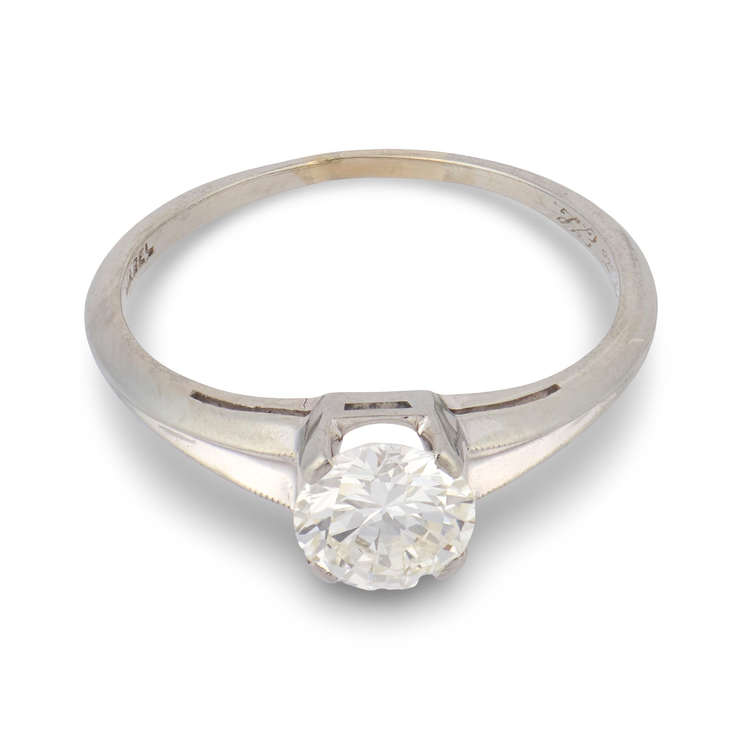 JABEL Retro 18k Diamond Engagement Ring .80ct