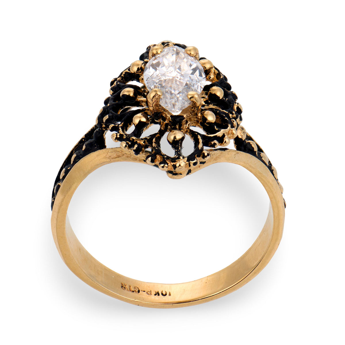 Vintage 10k Diamond Engagement Ring .71ct