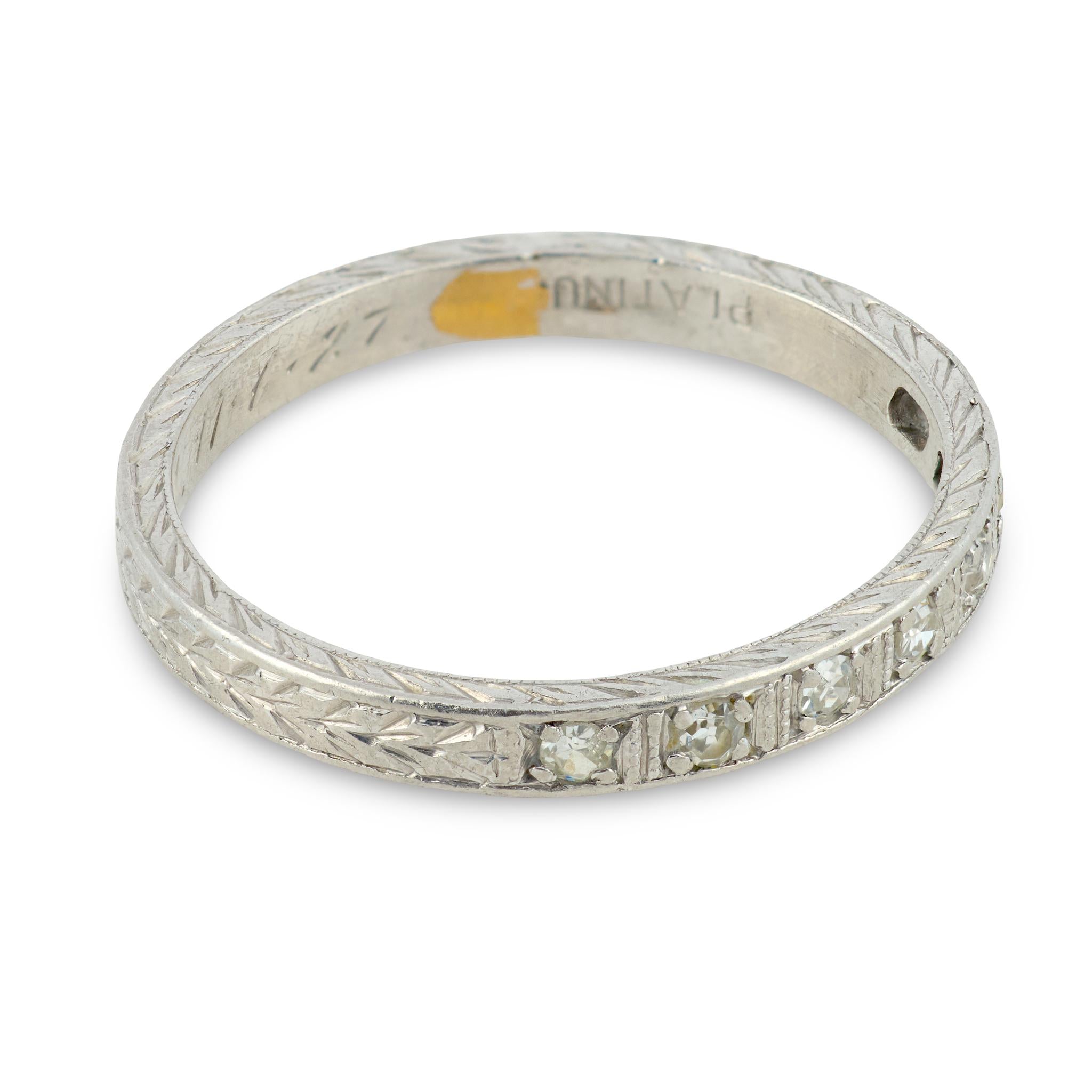 Art Deco Platinum Diamond Half Band