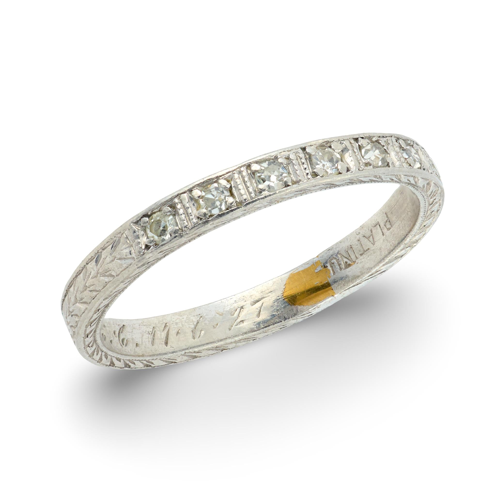 Art Deco Platinum Diamond Half Band