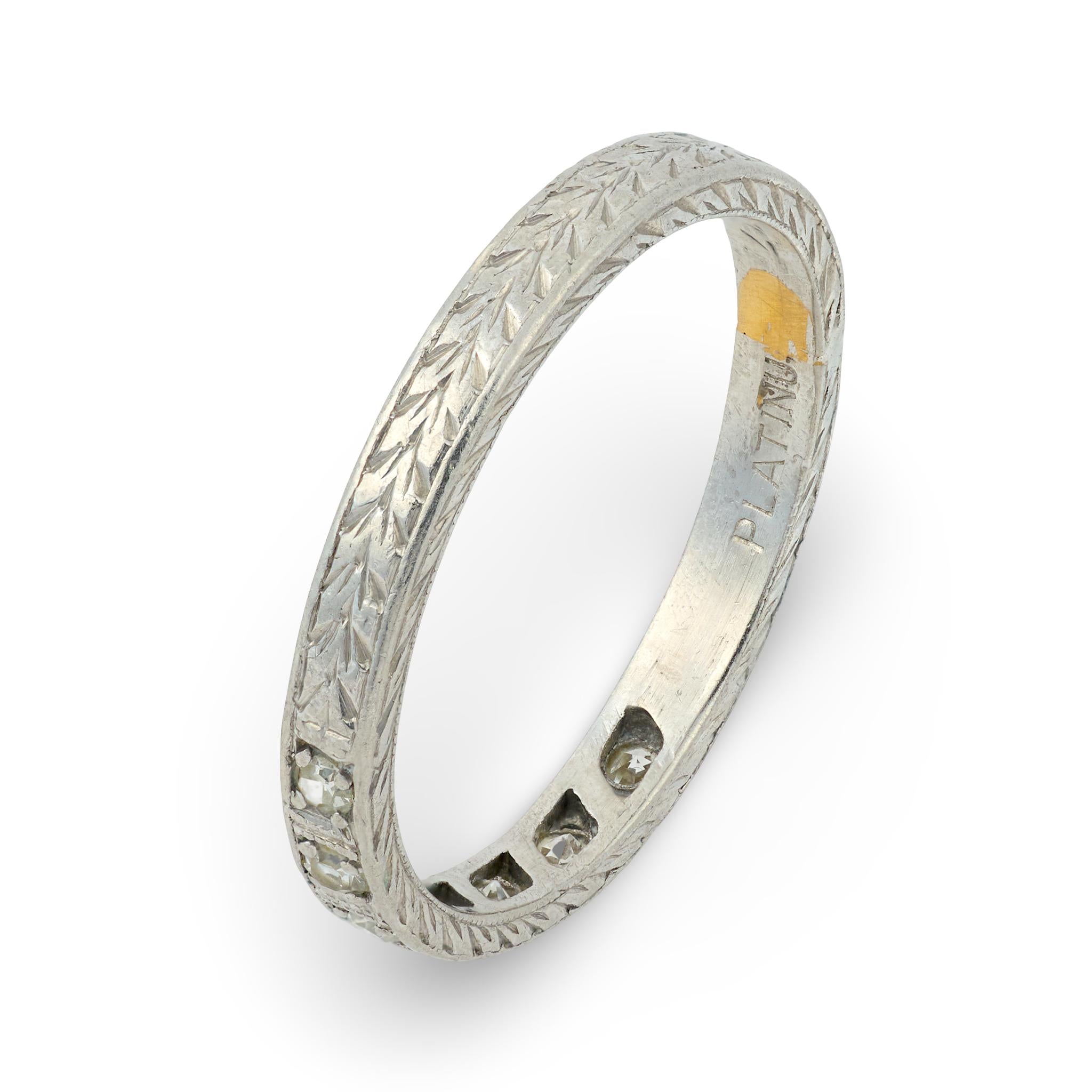 Art Deco Platinum Diamond Half Band