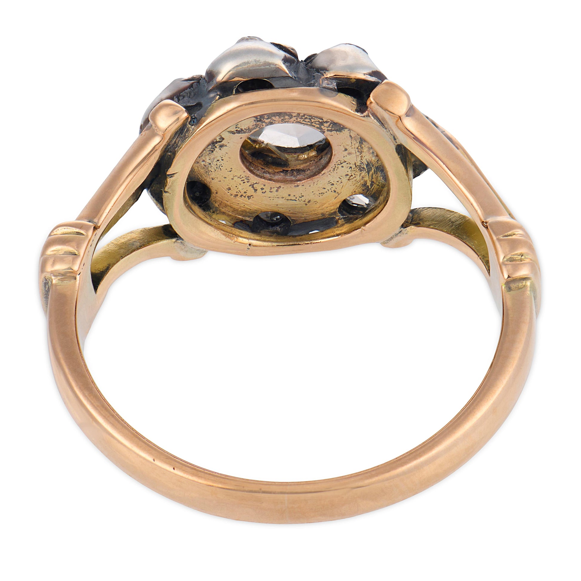 Victorian 14k/Sterling Silver Diamond Halo Ring