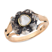 Victorian 14k/Sterling Silver Diamond Halo Ring