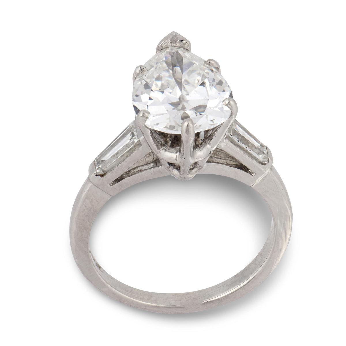 Retro Platinum Diamond Engagement Ring 2.60ct