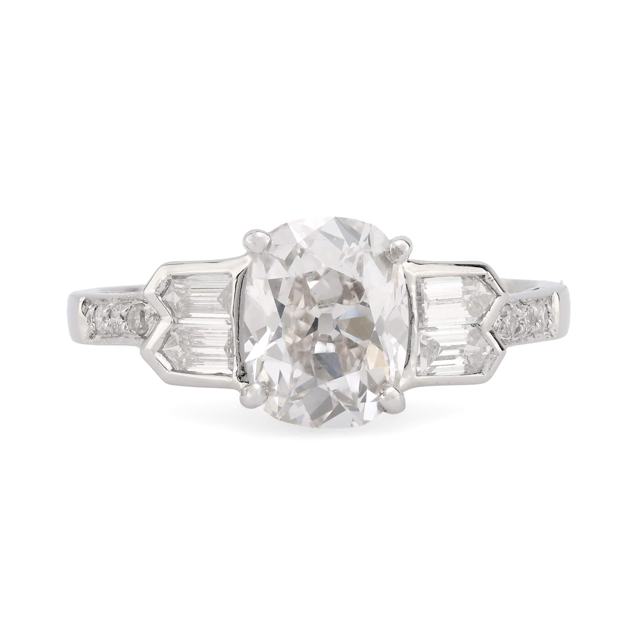 SOPHIA D Estate Platinum GIA Diamond Engagement Ring 1.58ct