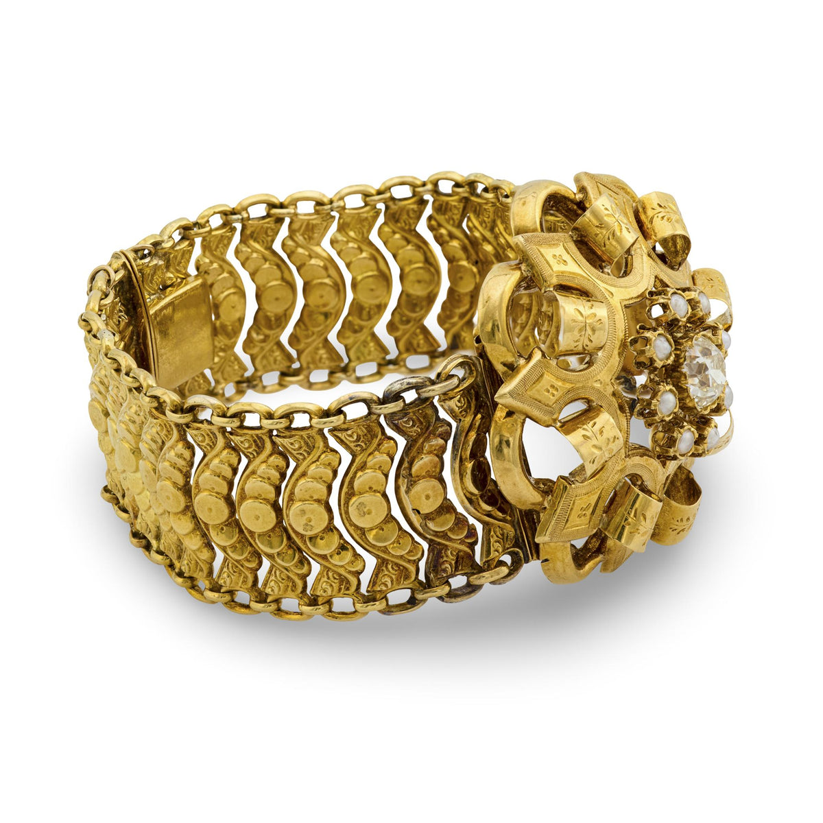 Victorian French 18k Diamond Bracelet