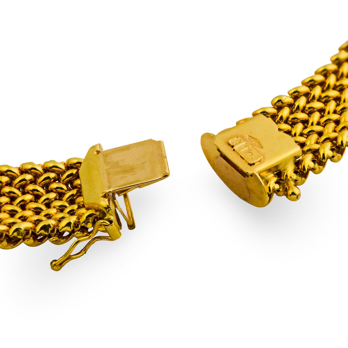 UNO A ERRE Estate Italian 14k Mesh Collar Necklace