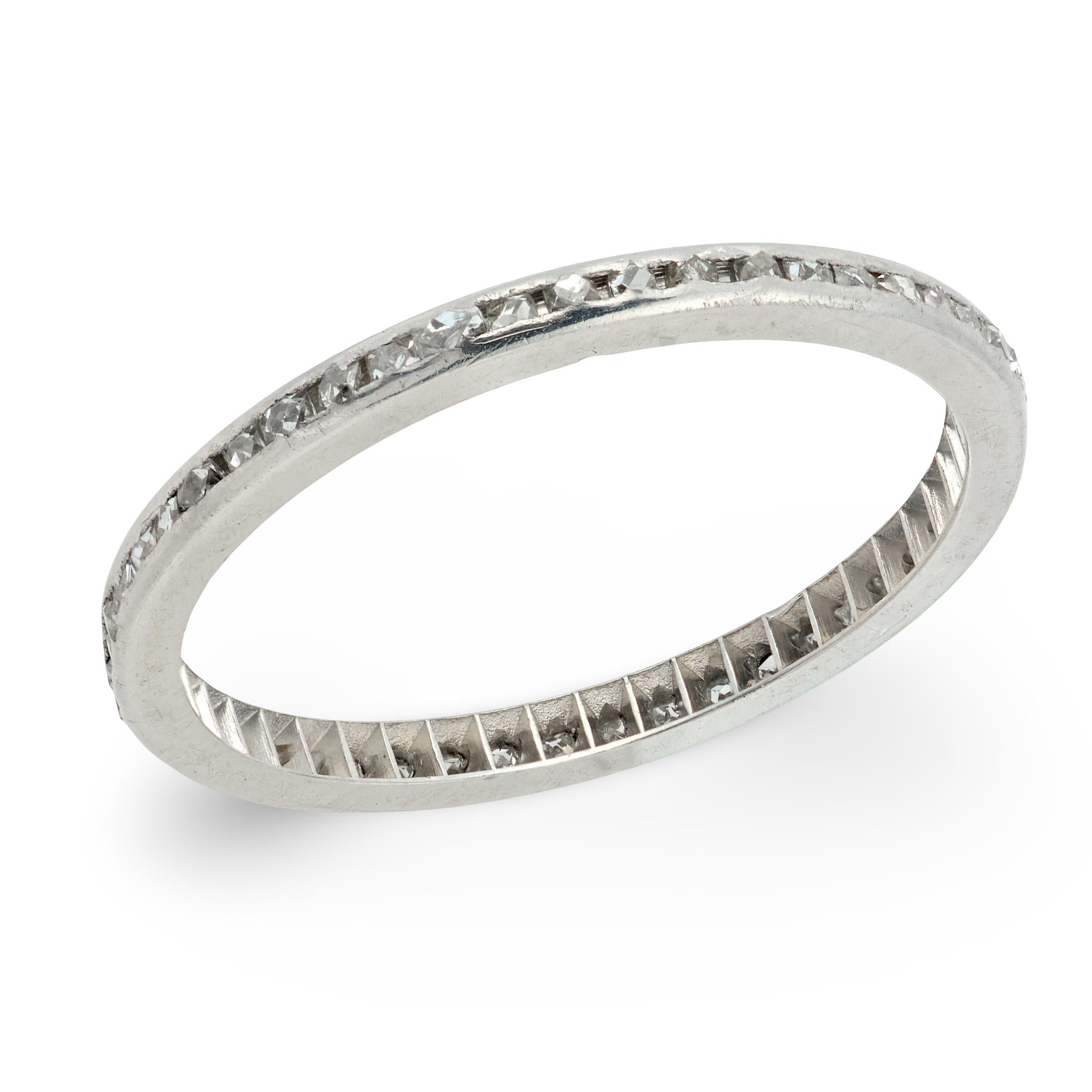 Art Deco Platinum Diamond Eternity Band