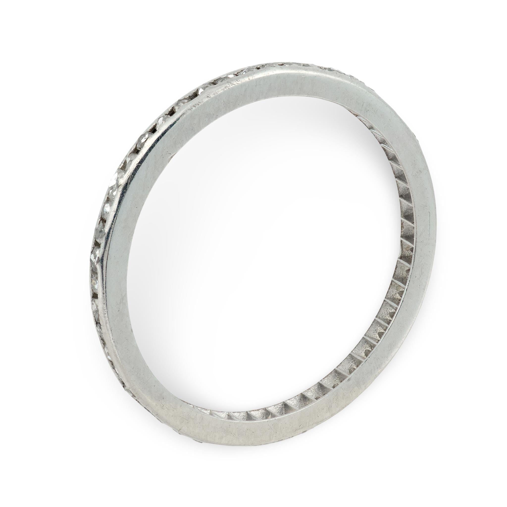 Art Deco Platinum Diamond Eternity Band