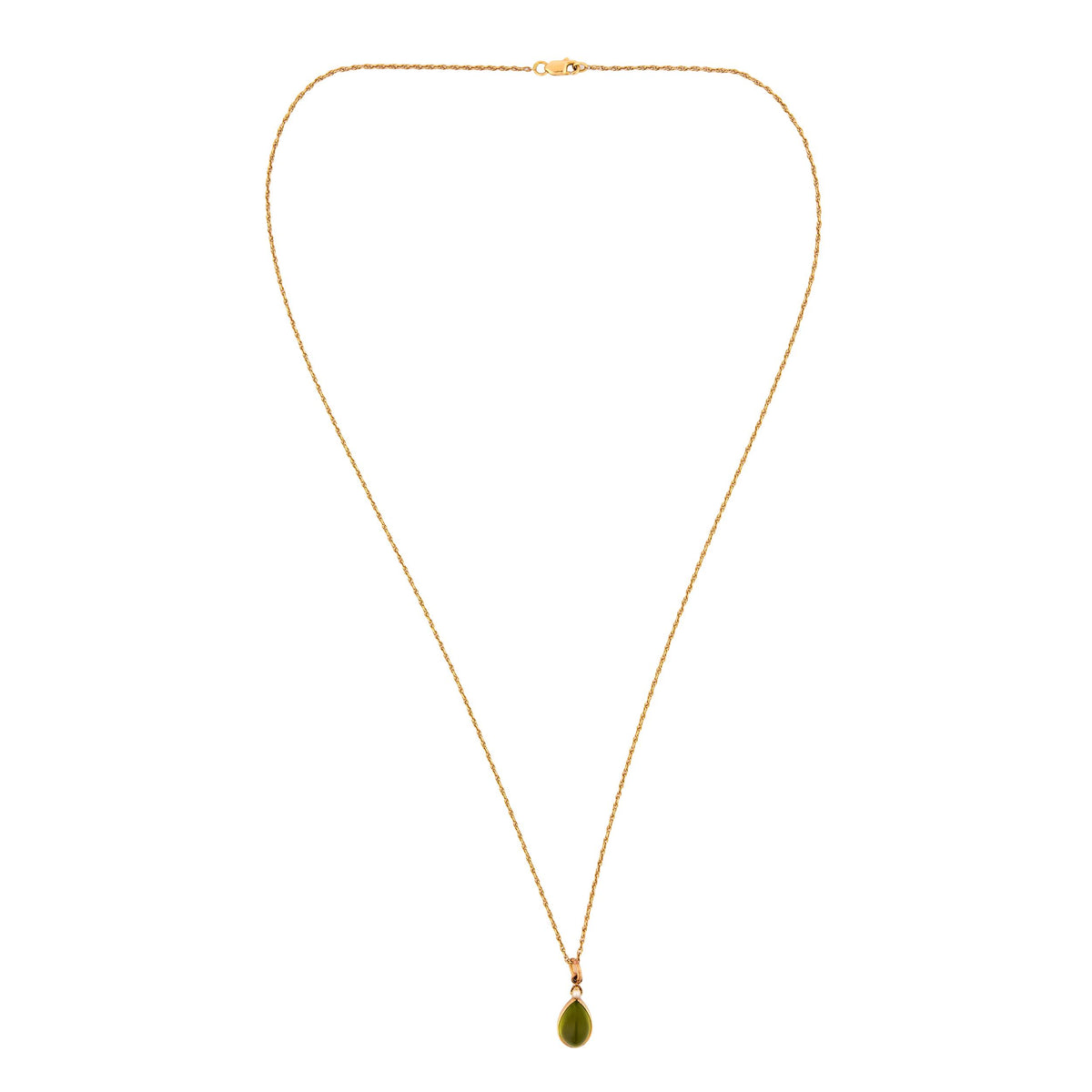 Victorian 14k Peridot & Pearl Pendant Necklace