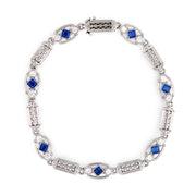 TIFFANY & CO. Art Deco Platinum Sapphire & Diamond Line Bracelet