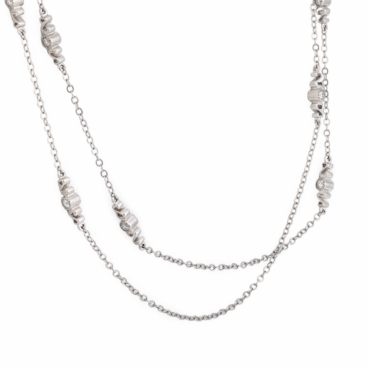 Estate Platinum "Diamonds-by-the-Yard" Necklace