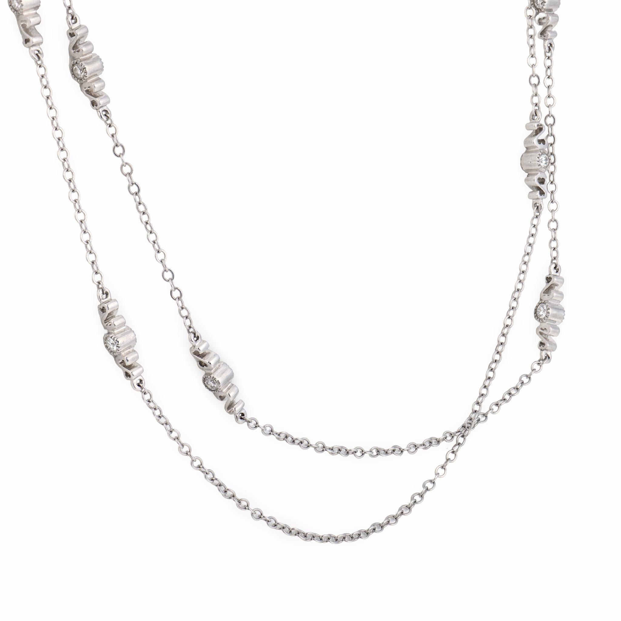 Estate Platinum "Diamonds-by-the-Yard" Necklace