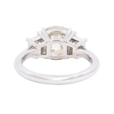 Estate Platinum Old Mine Cut Diamond Engagement Ring 3.02ctw center