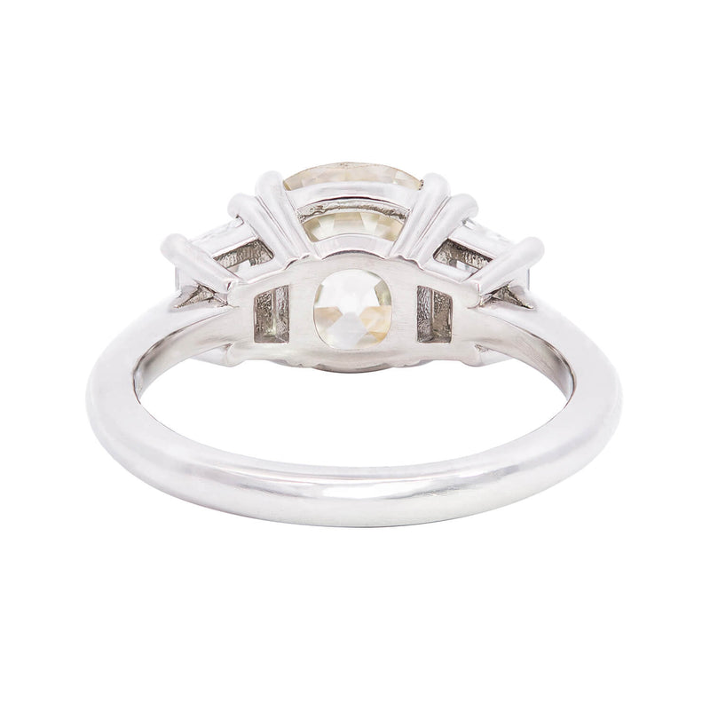 Estate Platinum Old Mine Cut Diamond Engagement Ring 3.02ctw center