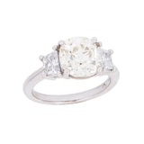 Estate Platinum Old Mine Cut Diamond Engagement Ring 3.02ctw center