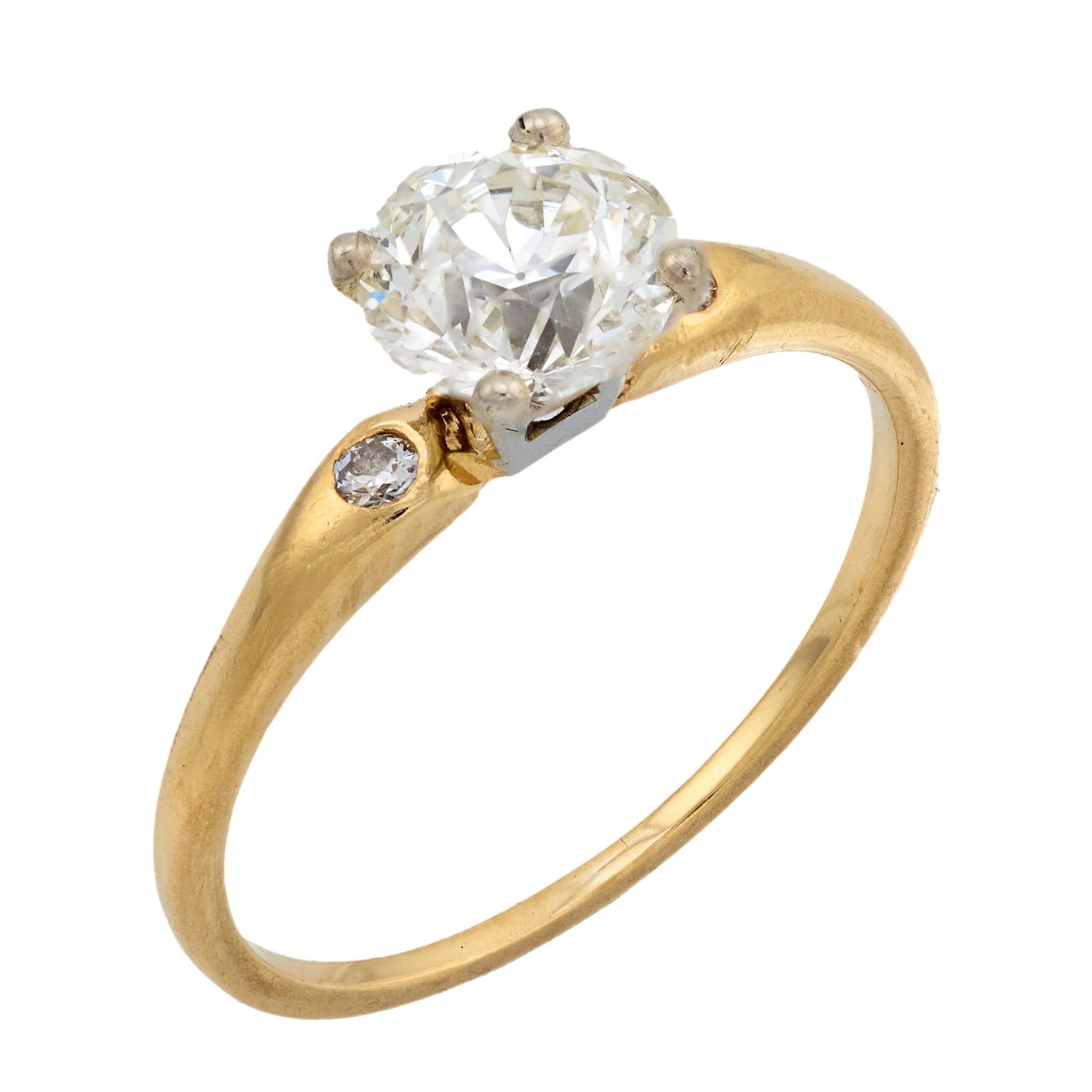 JABEL Vintage 14k GIA Diamond Engagement Ring 1.37ct