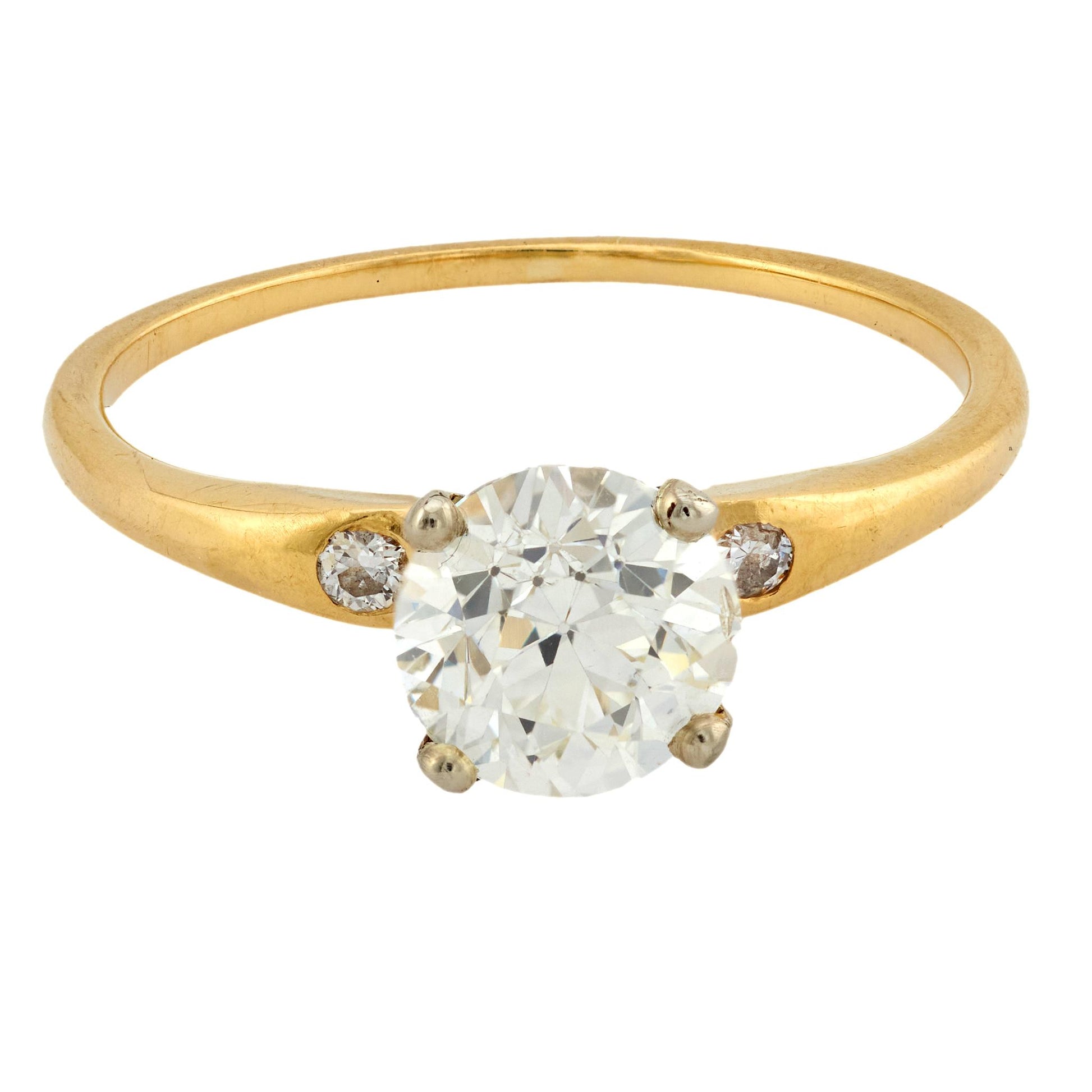 JABEL Vintage 14k GIA Diamond Engagement Ring 1.37ct