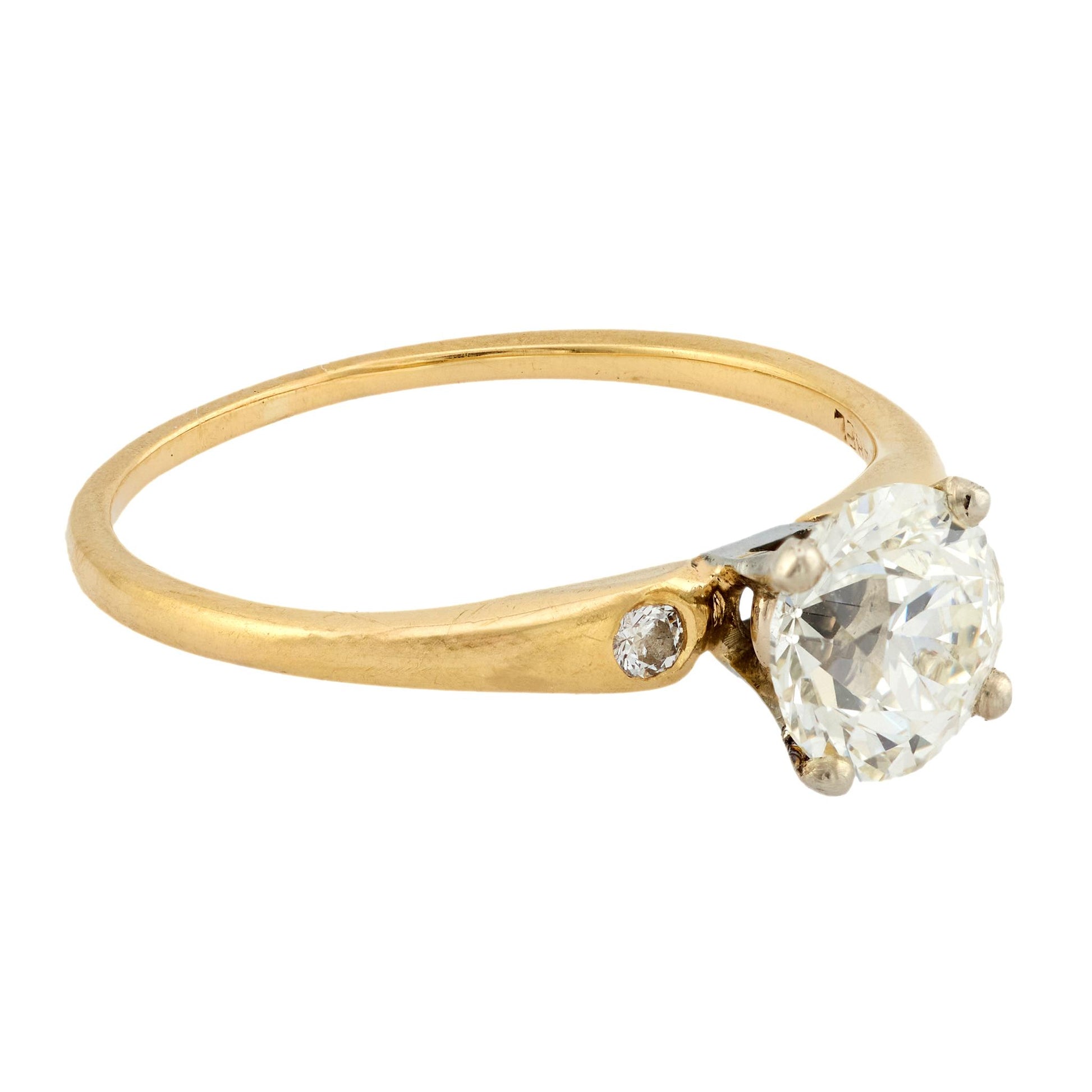 JABEL Vintage 14k GIA Diamond Engagement Ring 1.37ct