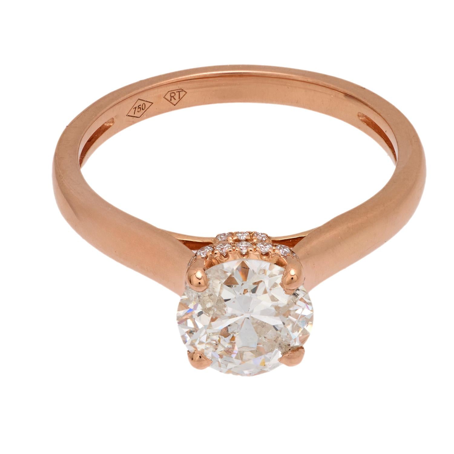 Estate 18k Diamond Engagement Ring 1.33ct