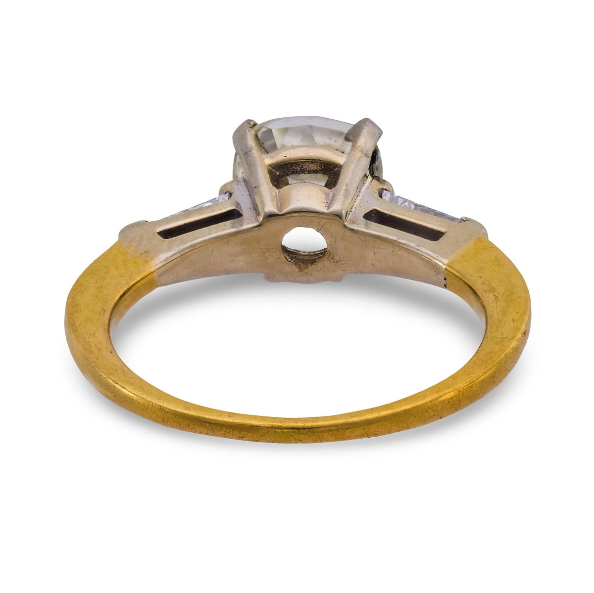 Art Deco 18k/Platinum GIA Diamond Engagement Ring 2.01ct