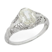 Art Deco 18k GIA Diamond Engagement Ring 1ct