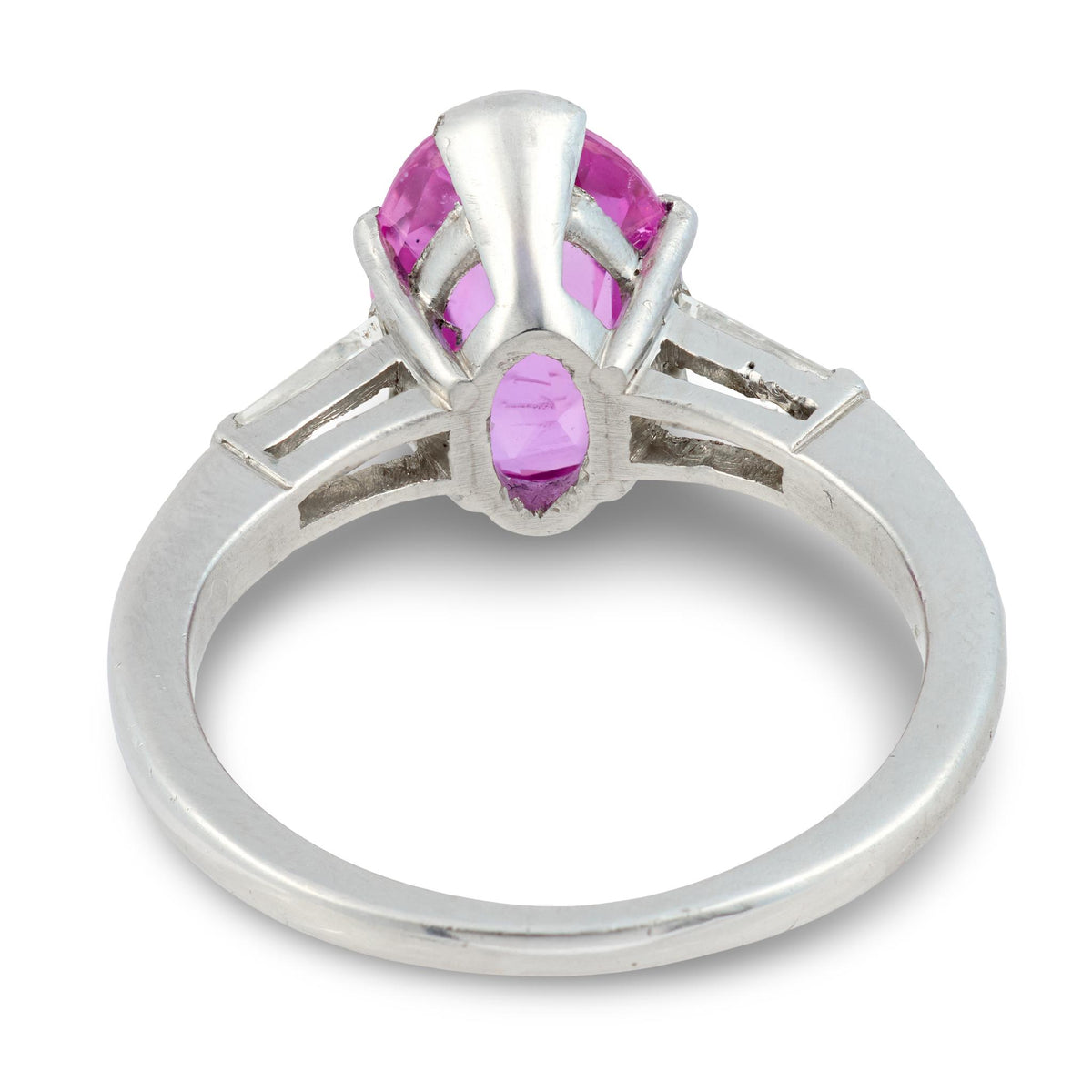 Retro Platinum GIA Sapphire & Diamond Ring