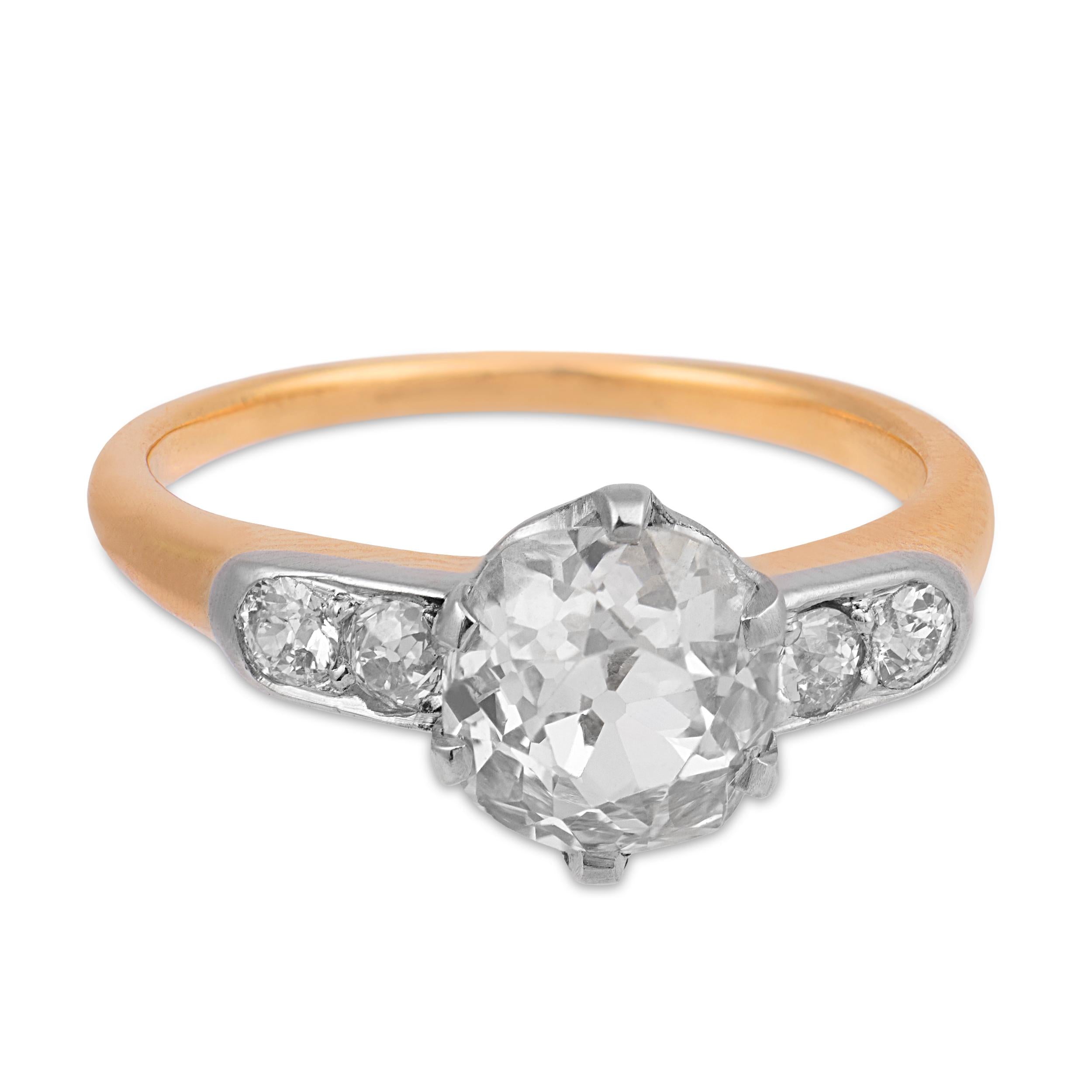 Edwardian 18k/Platinum Diamond Engagement Ring 1.20ct
