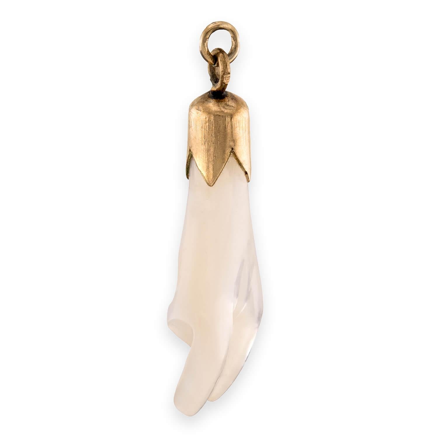 Victorian 9k Mother of Pearl Malocchio Pendant/Charm