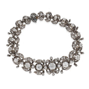 Georgian 9k/Sterling Silver Diamond Link Bracelet