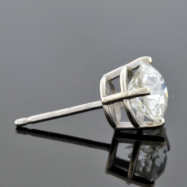 Platinum Old European Diamond Stud Earrings 2.05ctw