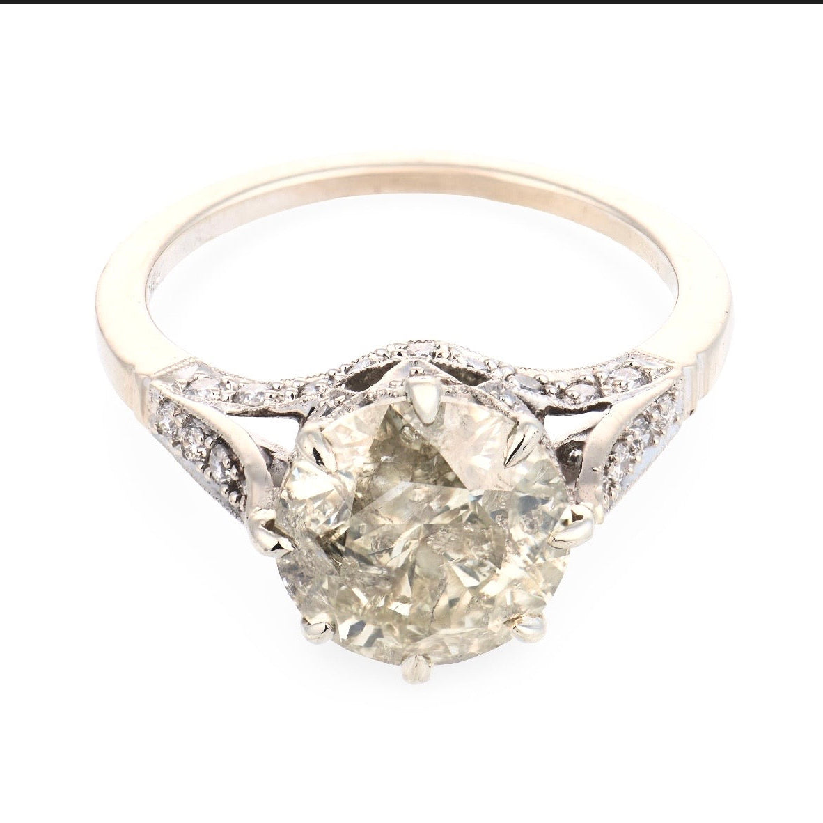 Estate 18k Diamond Engagement Ring 3.01ct