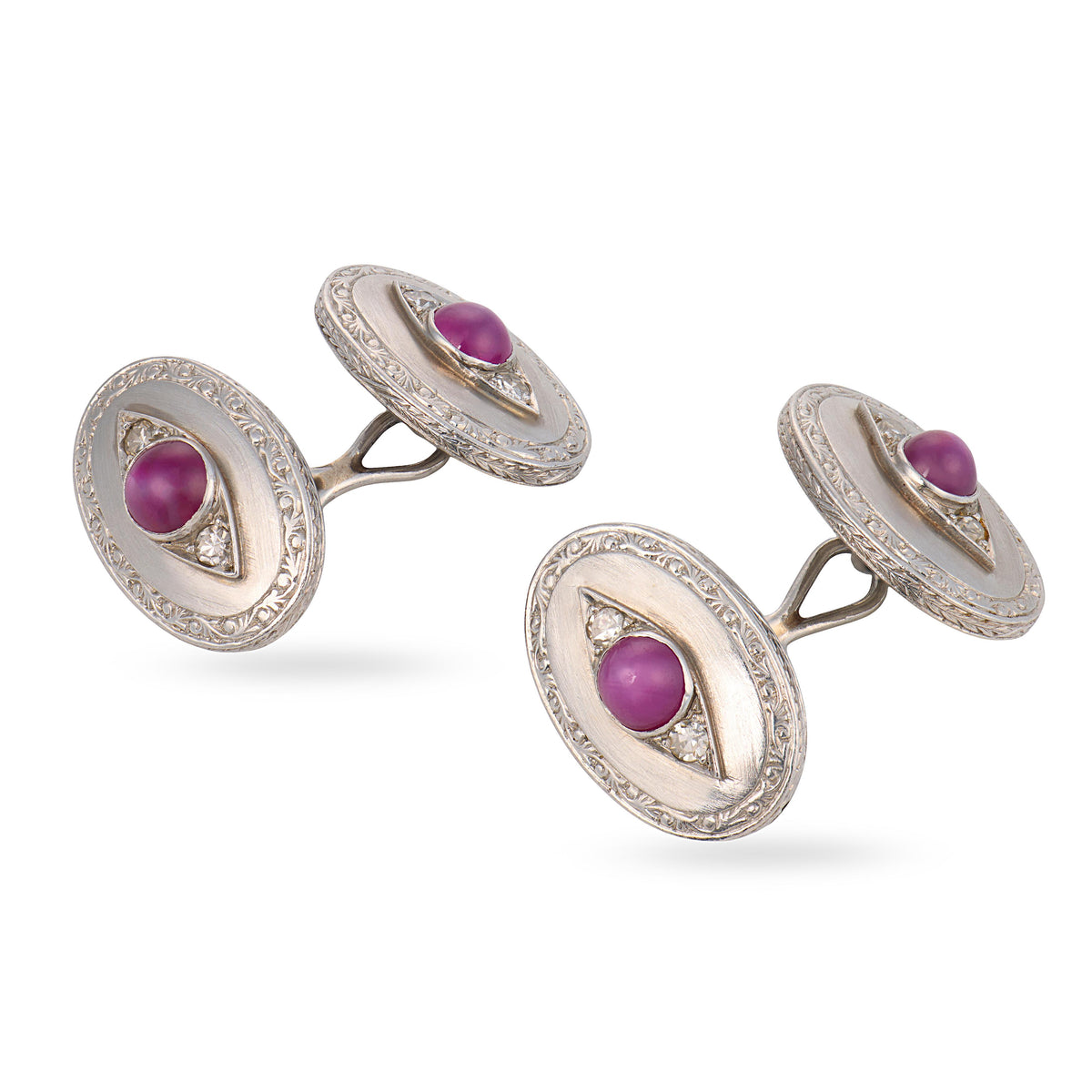 Art Deco Platinum Sapphire & Diamond Cufflinks