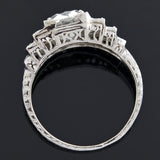 Art Deco Platinum Diamond Engagement Ring 2.16ct