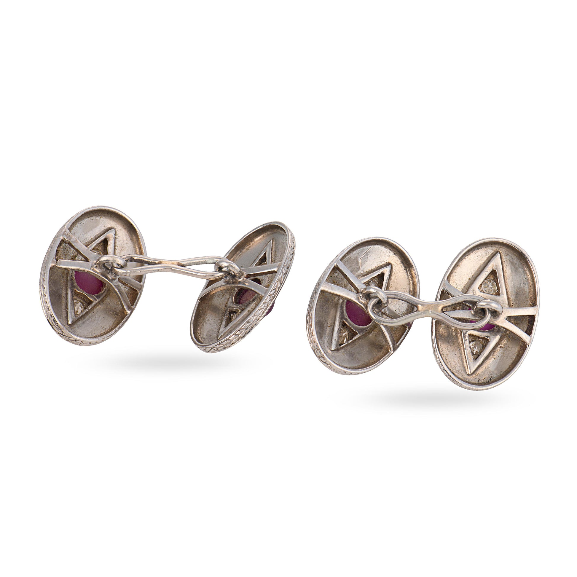 Art Deco Platinum Sapphire & Diamond Cufflinks